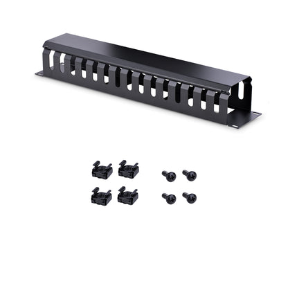 StarTech.com Horizontal 2U Server Rack Cable Management Finger Duct w/ Cover - 19" Network Rack Wire Duct Raceway Panel - Slotted Wire Duct