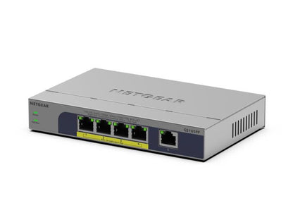 NETGEAR GS105PP Unmanaged Gigabit Ethernet (10/100/1000) Power over Ethernet (PoE) Desktop/Wall-Mounting Grey