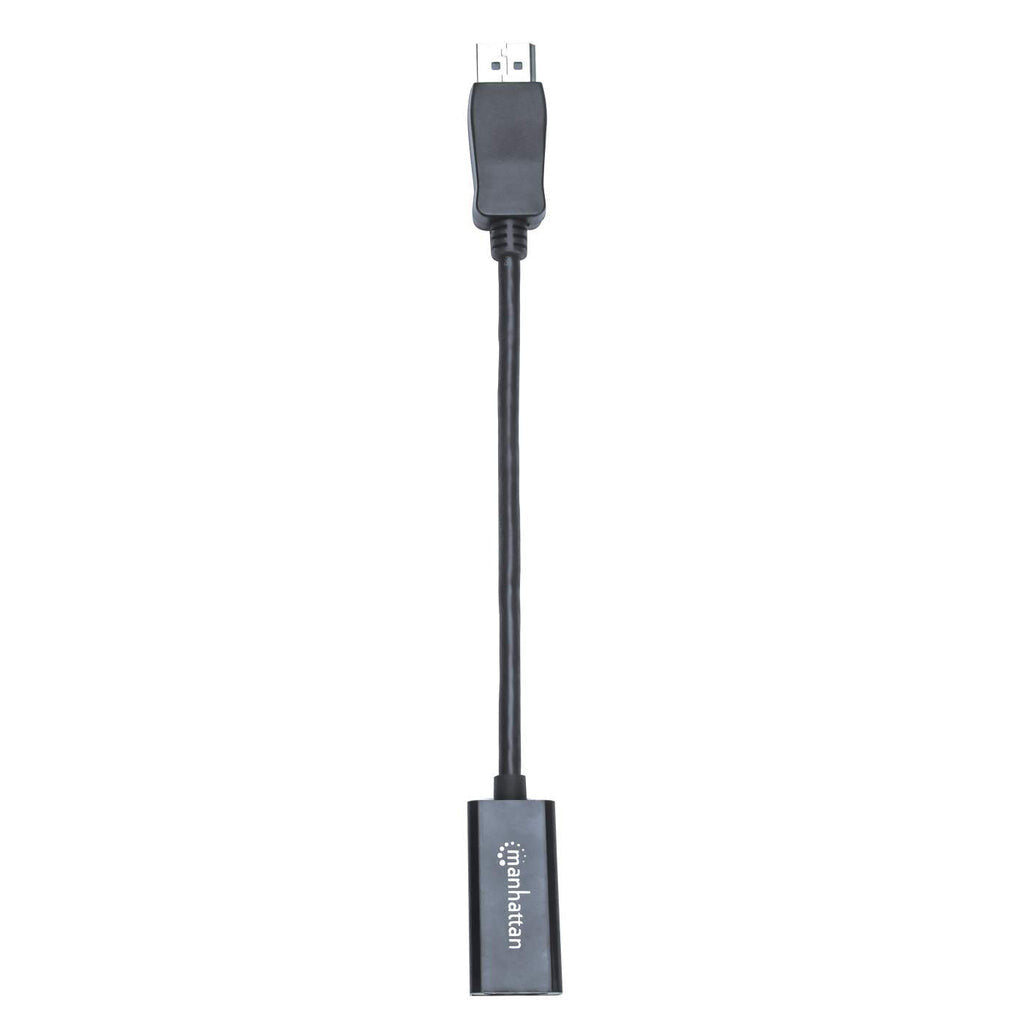 Manhattan DisplayPort 1.1 to HDMI Adapter, 1080p@60Hz, 15cm, Male to Female, Passive, Requires DP++, DP With Latch, Black, Not Bi-Directional, Three Year Warranty, Equivalent to DP2HDMI