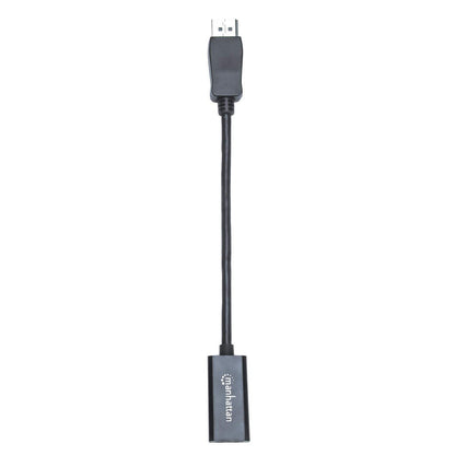 Manhattan DisplayPort 1.1 to HDMI Adapter, 1080p@60Hz, 15cm, Male to Female, Passive, Requires DP++, DP With Latch, Black, Not Bi-Directional, Three Year Warranty, Equivalent to DP2HDMI