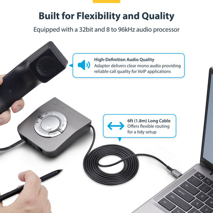 StarTech.com UR9-HEADSET-ADAPTER cable gender changer USB-C RJ-9 Black