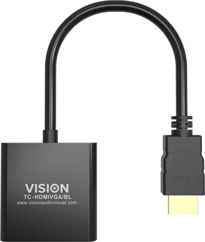 Vision TC-HDMIVGA/BL video cable adapter 0.23 m HDMI Type A (Standard) VGA (D-Sub) Black