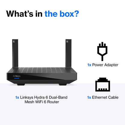 Linksys Hydra 6 Dual‑Band WiFi 6 Mesh Router AX3000