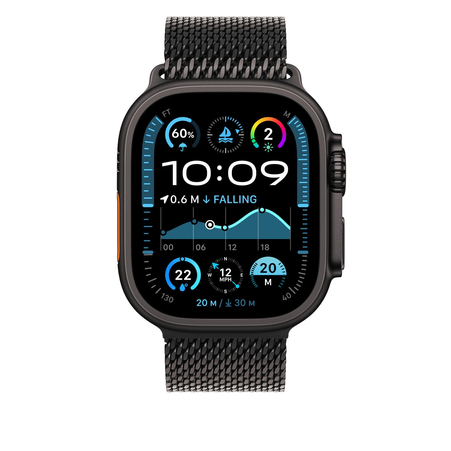 Apple 49mm Black Titanium Milanese Loop - Large