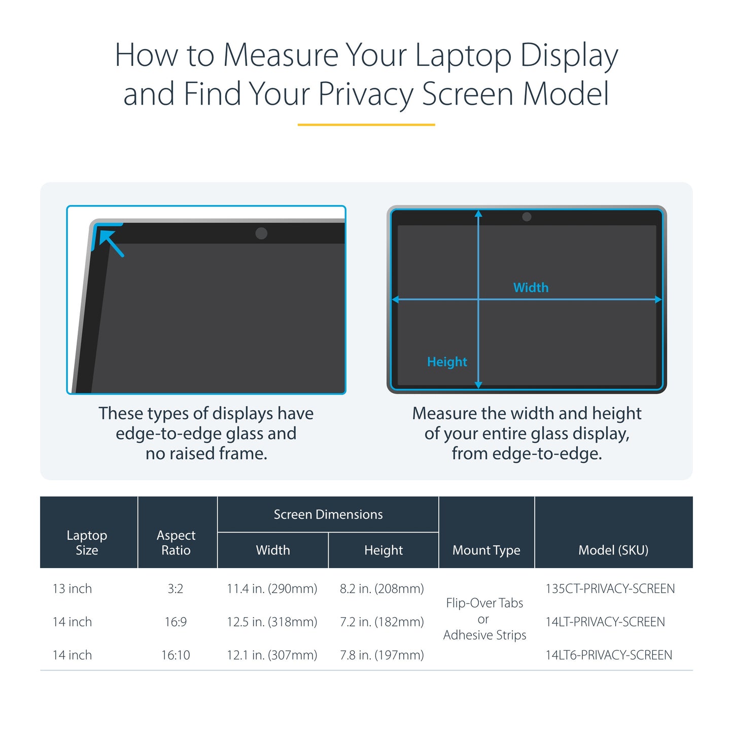 StarTech.com 14-inch 16:10 Flip-Over Privacy Screen with Touch, Anti-Glare Privacy Filter, Laptop Monitor Screen Protector with 51% Blue Light Reduction