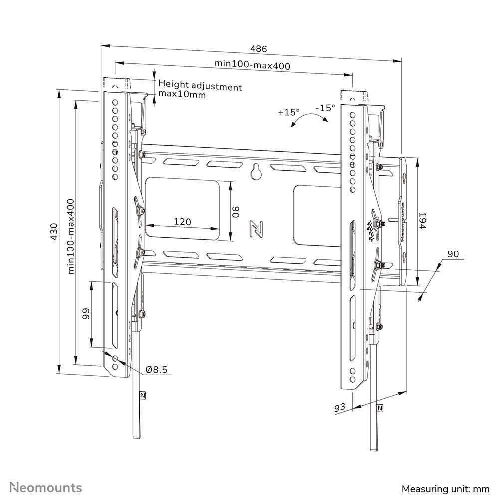 Neomounts heavy duty tv wall mount
