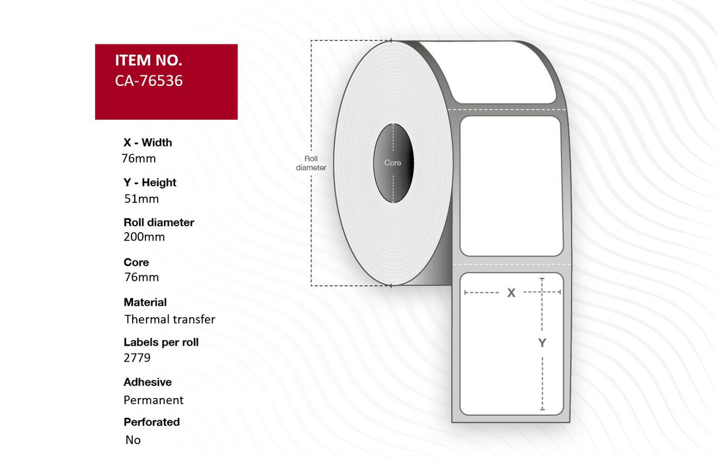 Capture CA-76536 printer label White