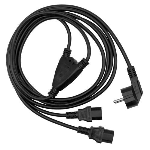 Microconnect PE011318 power cable Black 1.8 m Power plug type E+F 2 x C13 coupler