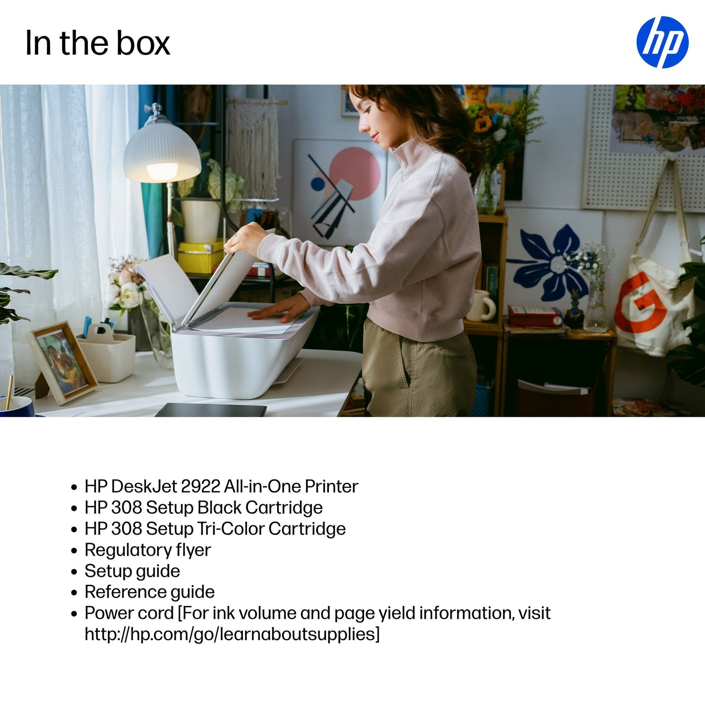 HP DeskJet 2922 Wireless All-in-One Color Printer