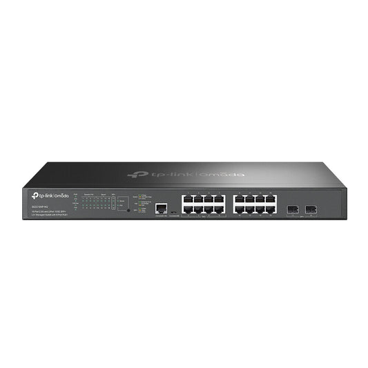 TP-Link Omada 16-Port 2.5G and 2-Port 10GE SFP+ L2+ network switch, Managed, Power over Ethernet (PoE)