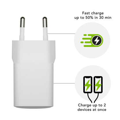 dbramante1928 re-charge Pro - EU Wall Charger USBC30W+USBA18W-W