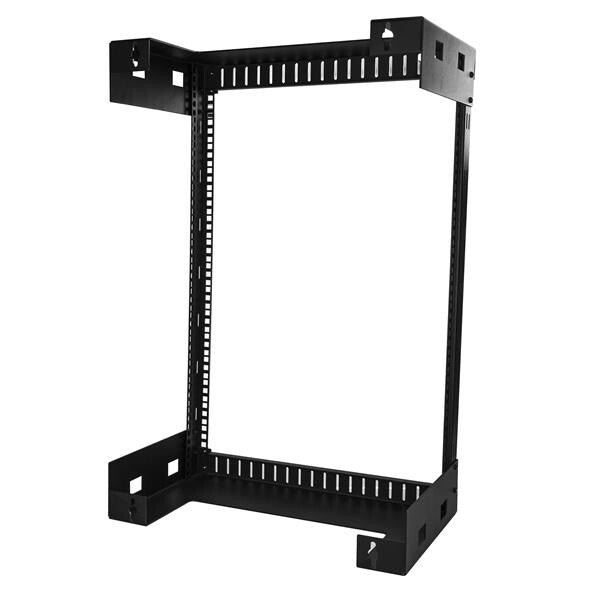 StarTech.com 2-Post 15U Heavy-Duty Wall-Mount Network Rack, 19" Open Frame Server Rack, 12" Deep, Wall Mount Data Rack for IT / AV / Patch Panel / Computer Equipment - Cage Nuts & Screws Included