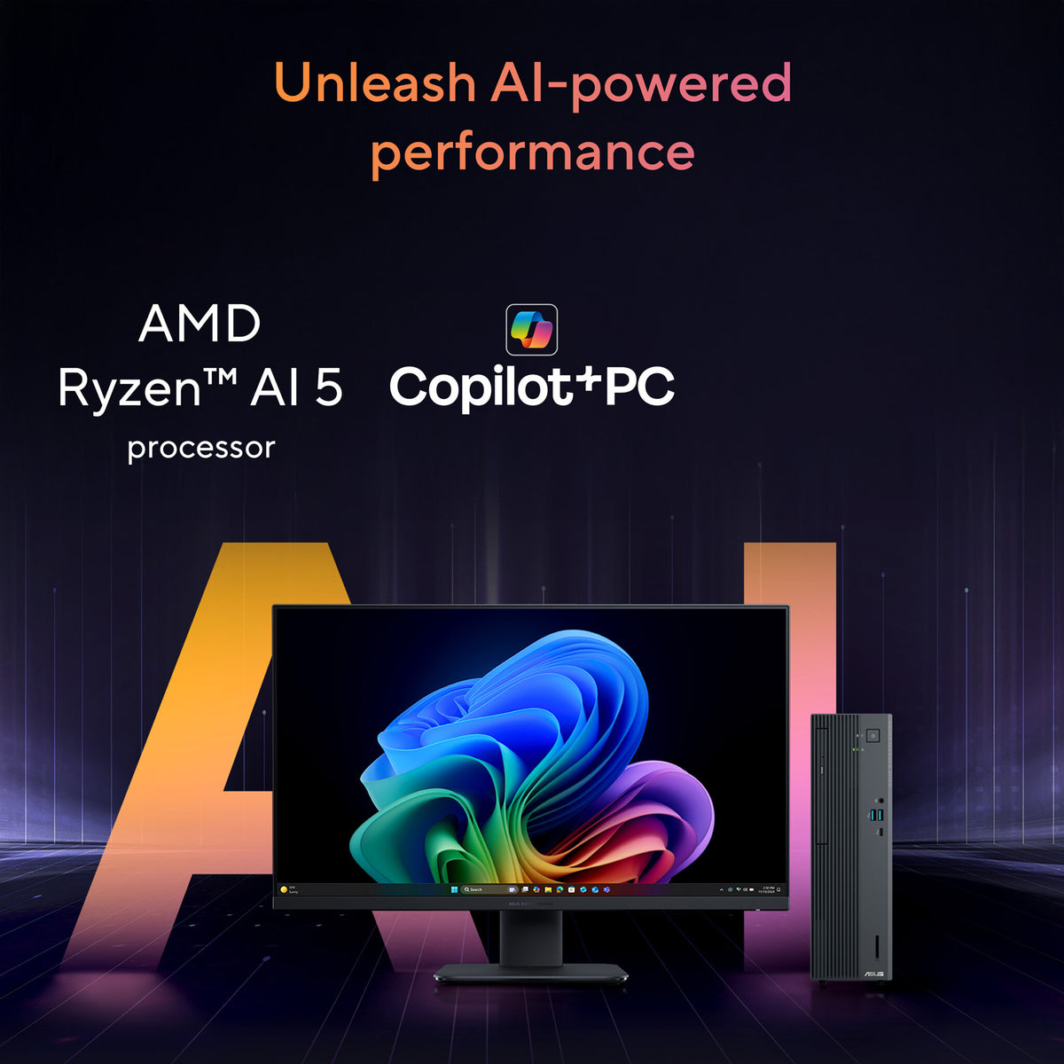 ASUS ExpertCenter PM700SK-0R5330012X Copilot+ PC AMD Ryzen™ AI 5 330 16 GB DDR5-SDRAM 512 GB SSD Windows 11 Pro SFF PC Black