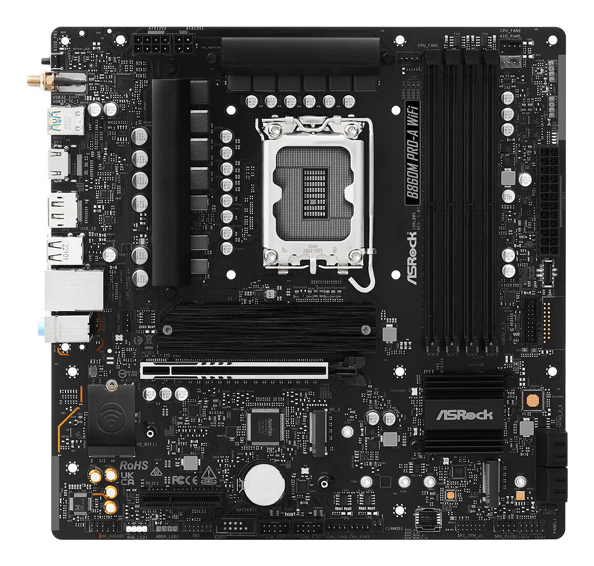 Asrock B860M Pro-A WiFi Intel B860 LGA 1851 (Socket V1) micro ATX