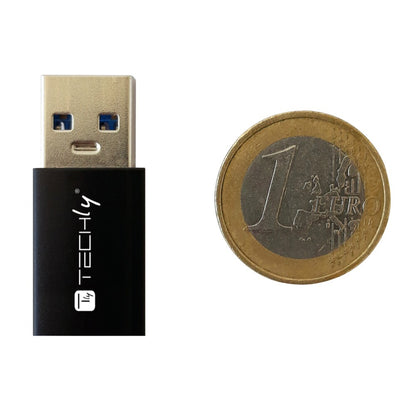 Techly IADAP USB3-AFT cable gender changer USB A USB C Black