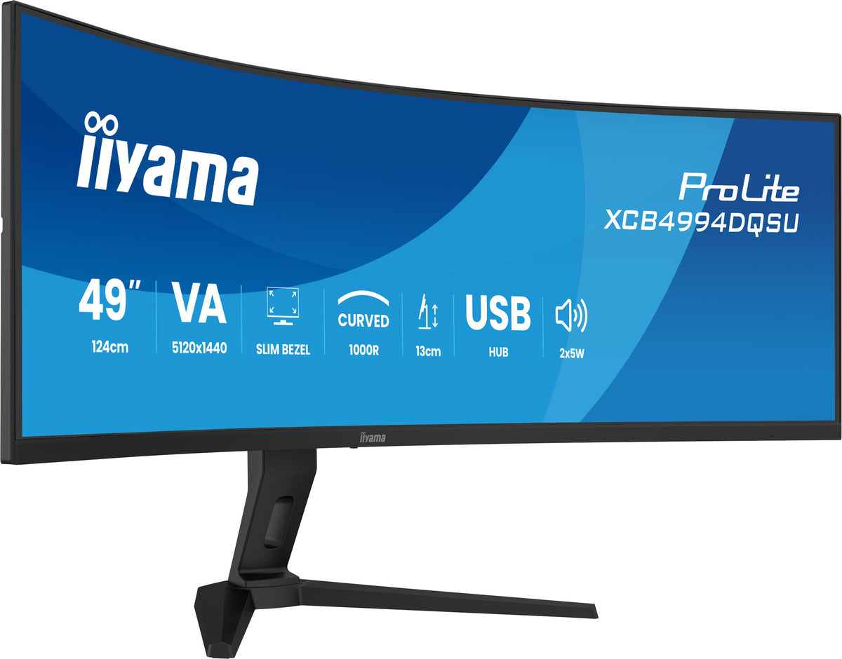 iiyama ProLite XCB4994DQSU-B1 computer monitor 124.5 cm (49") 5120 x 1440 pixels Dual QHD LCD Black