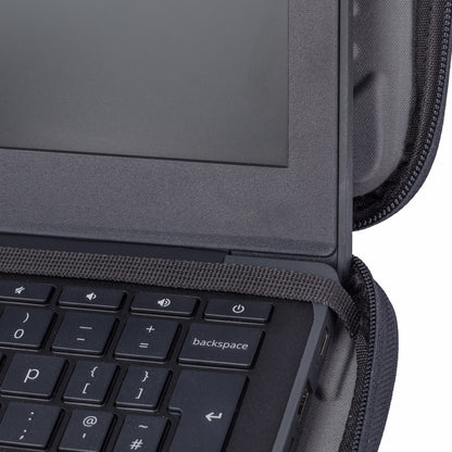 Techair TAE4802 Meet the ultimate 11-12” Chromebook case – it's like a work-in style superhero! Fasten it with secure screen clips, protect with EVA panels, and ID it easily. Your Chromebook's new best friend!