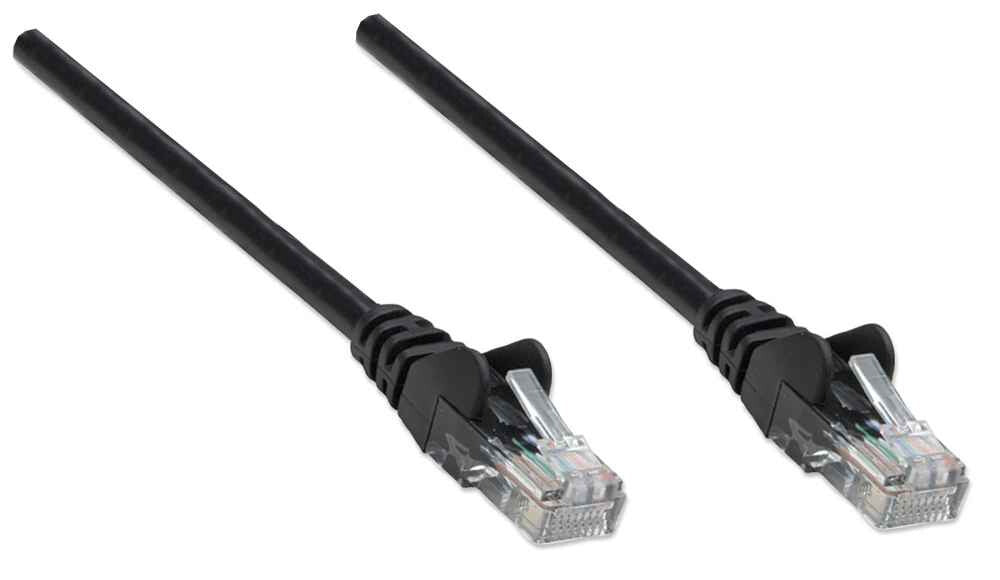Intellinet Network Patch Cable, Cat5e, 2m, Black, CCA, U/UTP, PVC, RJ45, Gold Plated Contacts, Snagless, Booted, Lifetime Warranty