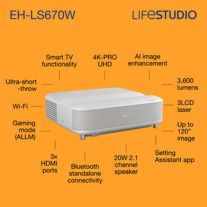 Epson Lifestudio Grand EH-LS670W - White Diamond