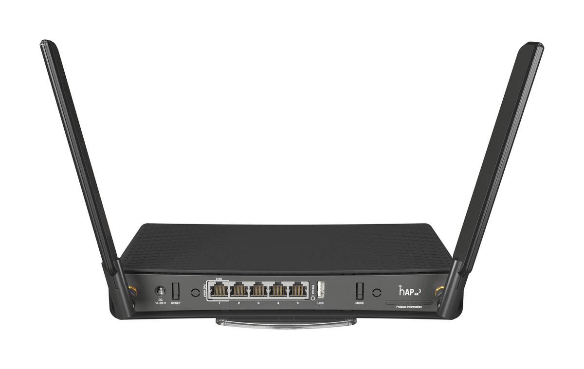 Mikrotik hAP ax³ wireless router Gigabit Ethernet Dual-band (2.4 GHz / 5 GHz) Black