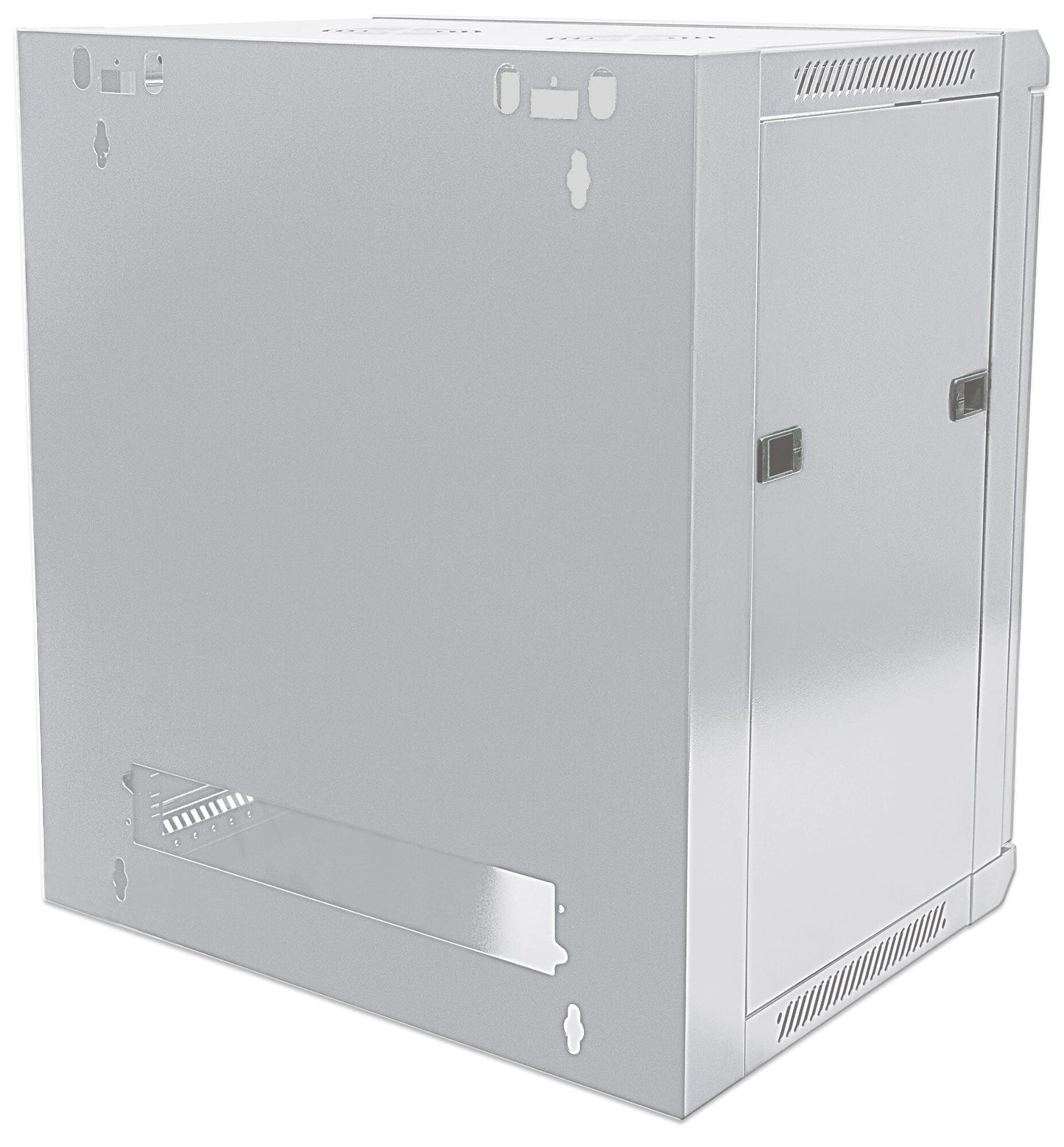 Intellinet Network Cabinet, Wall Mount (Standard), 9U, Usable Depth 260mm/Width 510mm, Grey, Flatpack, Max 60kg, Metal & Glass Door, Back Panel, Removeable Sides, Suitable also for use on desk or floor, 19", Parts for wall install (eg screws/rawl plugs) n