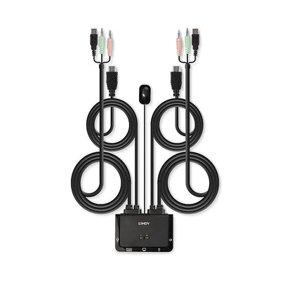 Lindy 2 Port HDMI 4K30, USB 2.0 and Audio Cable KVM Switch