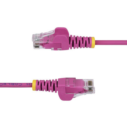 StarTech.com 50cm Pink Slim CAT6 Ethernet Cable, Snagless, 100W PoE, UTP, LSZH, 28AWG Pure Bare Copper Wire, Slim RJ45 Network Patch Cord w/Strain Reliefs, Individually Tested