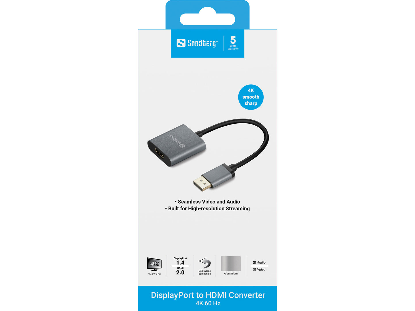 Sandberg DisplayPort 1.4 to HDMI 2.0 4K Adapter