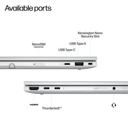HP EliteBook 8 Flip G1i 13 inch Notebook AI PC Intel Core Ultra 7 255U Hybrid (2-in-1) 33.8 cm (13.3") Touchscreen WUXGA 16 GB LPDDR5x-SDRAM 512 GB SSD Wi-Fi 6E (802.11ax) Windows 11 Pro Silver