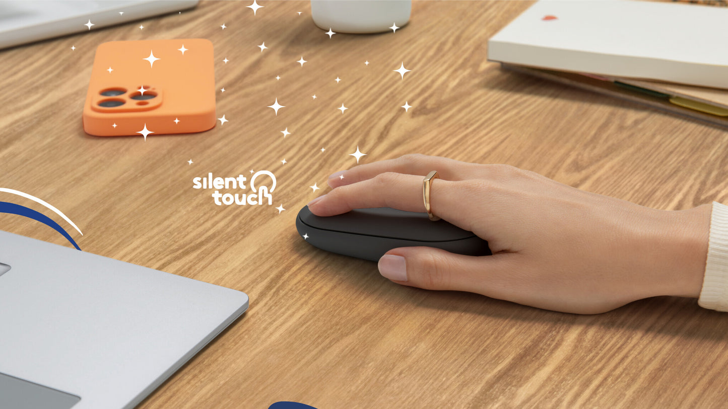 Logitech Pebble 2 M350s mouse Travel Ambidextrous RF Wireless + Bluetooth Optical 4000 DPI