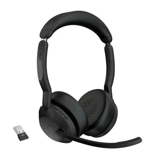 Jabra Evolve2 55 - Link380a MS Stereo headset, Head-band, Wireless connection, Boom microphone, Office/Call center