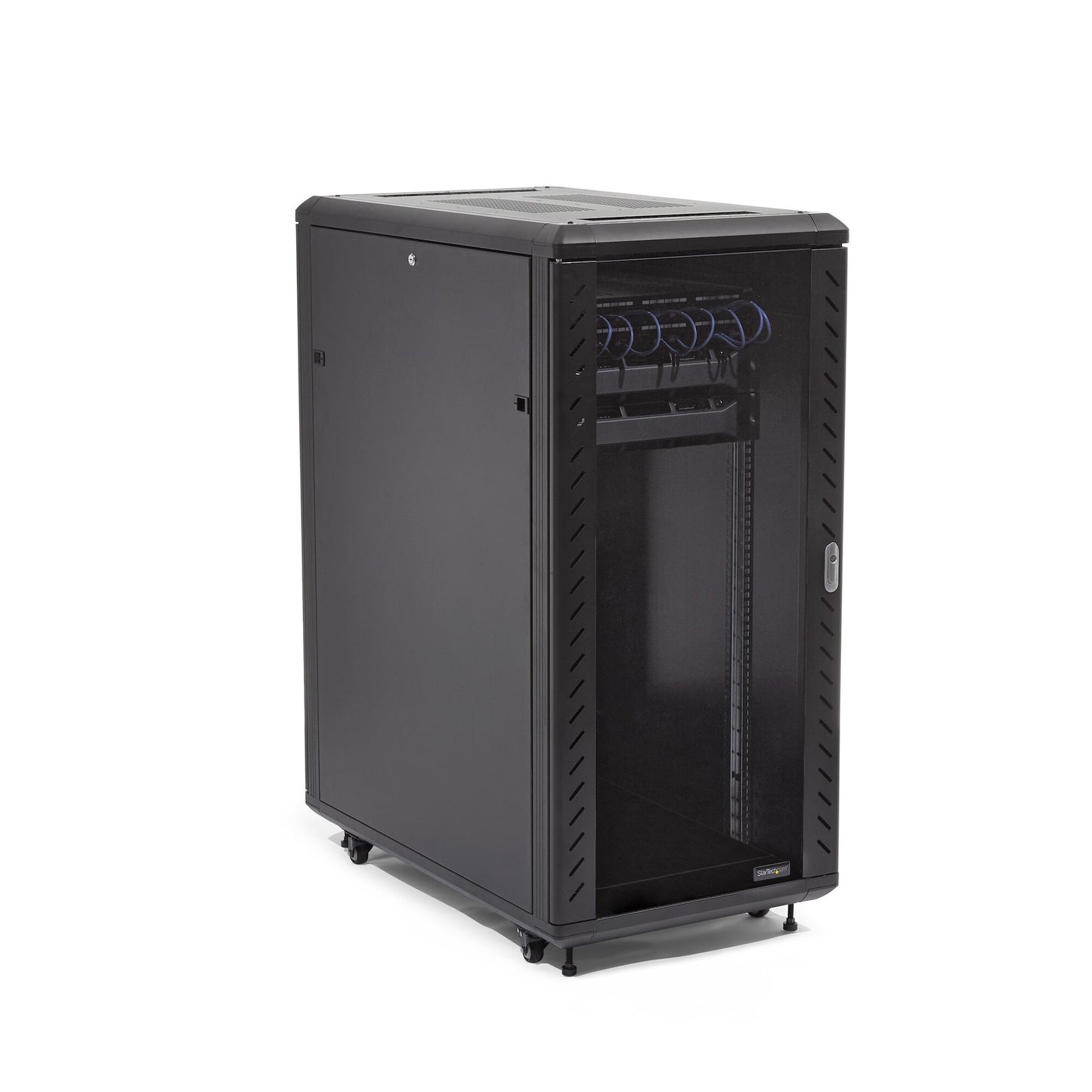StarTech.com 4-Post 32U Server Rack Cabinet, Lockable 19" Data Rack Cabinet for Computer / AV / IT Equipment, Office / Home Network Rack with Casters & Adjustable Mounting Rails