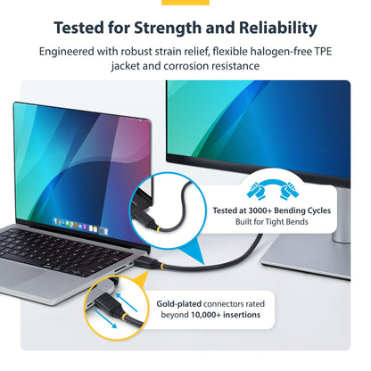 StarTech.com 3m (10ft) Certified Ultra High Speed HDMI Cable, 8K 60Hz/4K 120Hz, HDMI 2.1 Cable with HDR10+ / eARC, 48Gbps, 8K HDMI Cord for Monitor/TV/Display, Flexible TPE Jacket