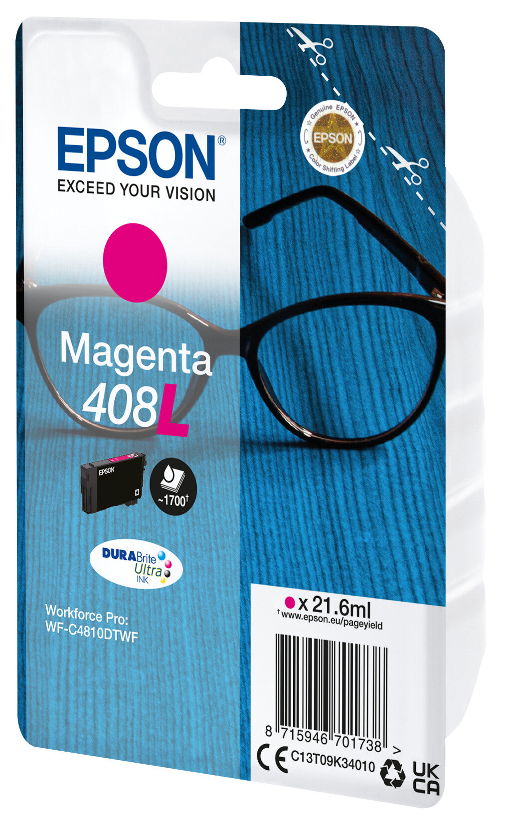 Epson 408L Spectacles DURABrite Ultra Single Magenta Ink