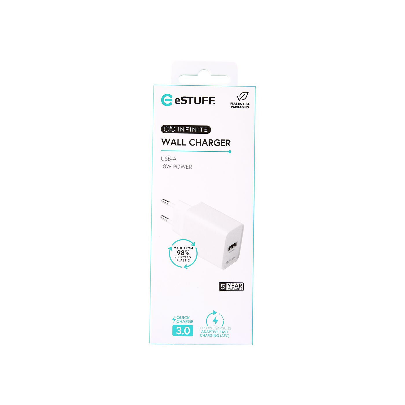 eSTUFF ES637006 mobile device charger Smartphone White AC Fast charging Indoor