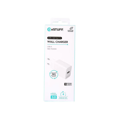 eSTUFF ES637006 mobile device charger Smartphone White AC Fast charging Indoor