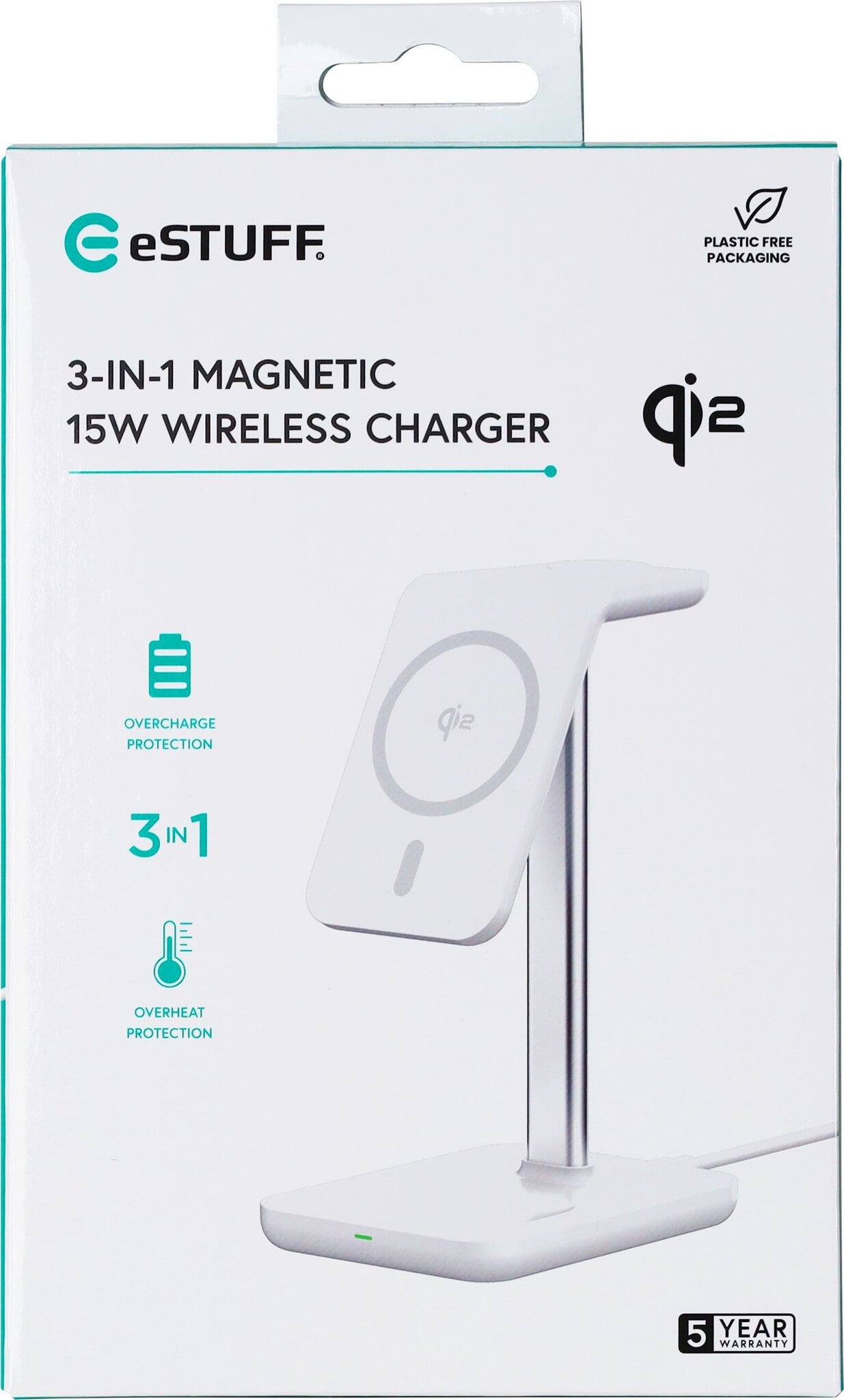 eSTUFF ES638310 mobile device charger Smartphone Aluminium AC Wireless charging Fast charging Indoor