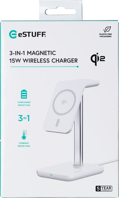 eSTUFF ES638310 mobile device charger Smartphone Aluminium AC Wireless charging Fast charging Indoor