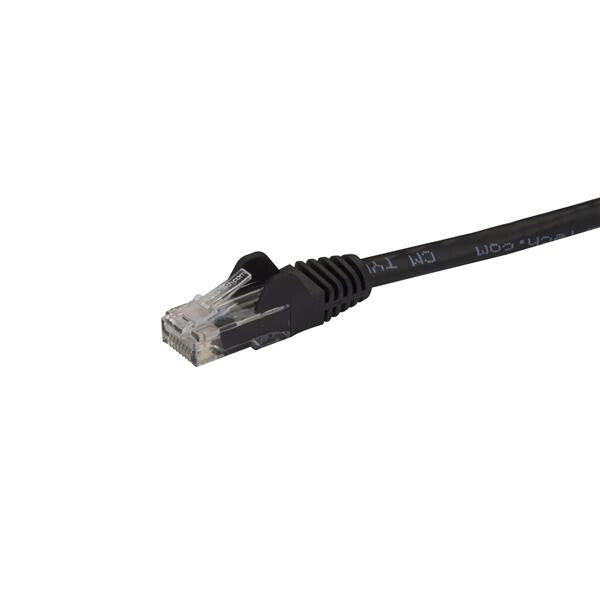 StarTech.com 100ft CAT6 Ethernet Cable - Black CAT 6 Gigabit Ethernet Wire -250MHz 100W PoE RJ45 UTP Network/Patch Cord Snagless w/Strain Relief Individually Tested