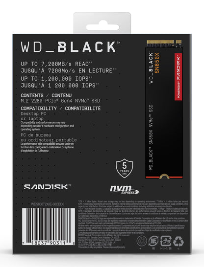 Western Digital Black WD_BLACK™ SN850X NVMe™ SSD POWERED BY SANDISK 8 TB
