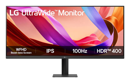 LG UltraWide U5 Monitor (34U511A) - 34-inch 21:9 UltraWide™ WFHD (2560x1080) IPS Display, sRGB 99%, HDR400, 100Hz Refresh Rate, Eye-Care Features, Clutter-free Design, Height Adjustable