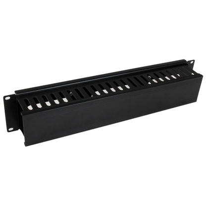StarTech.com Horizontal 2U Server Rack Cable Management Finger Duct w/ Cover - 19" Network Rack Wire Duct Raceway Panel - Slotted Wire Duct
