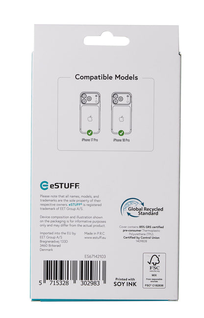 eSTUFF INFINITE (GRS) OSLO iPhone 18 Pro/17 Pro Clear Magnetic Cover mobile phone case Transparent