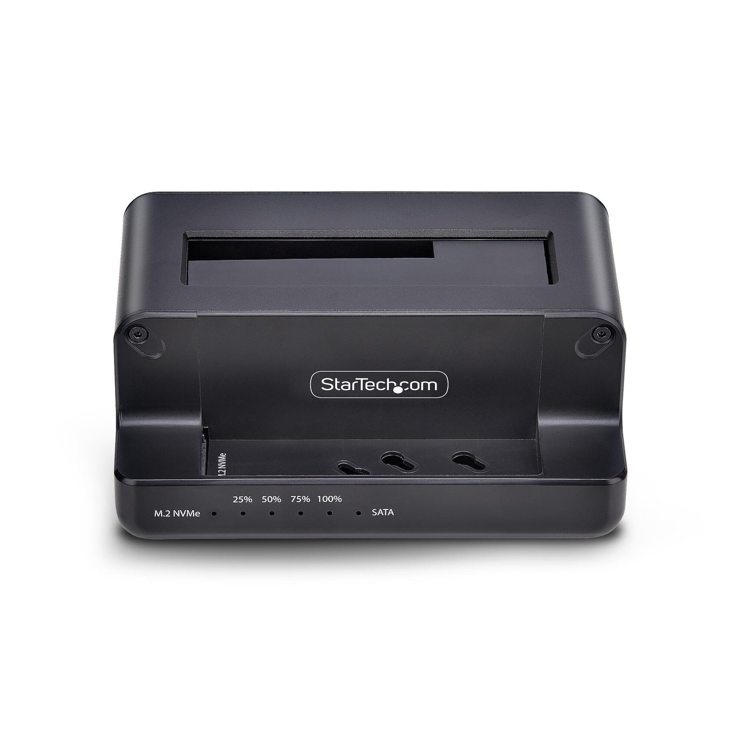 StarTech.com M.2 NVMe to 2.5/3.5" SATA Drive Duplicator, Dual Bay Standalone SSD Cloner/Drive Dock, Bidirectional NVMe to SATA / SATA to NVMe, Up to 27GBpm, TAA