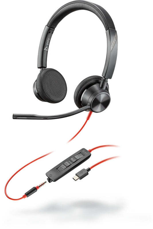 POLY Blackwire 3325 Headset Wired Head-band Office/Call center USB Type-C Black