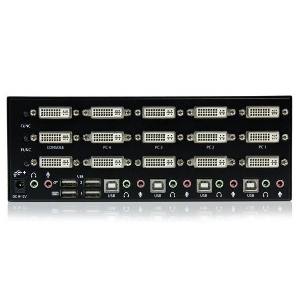 StarTech.com 4 Port Triple Monitor DVI USB KVM Switch with Audio & USB 2.0 Hub