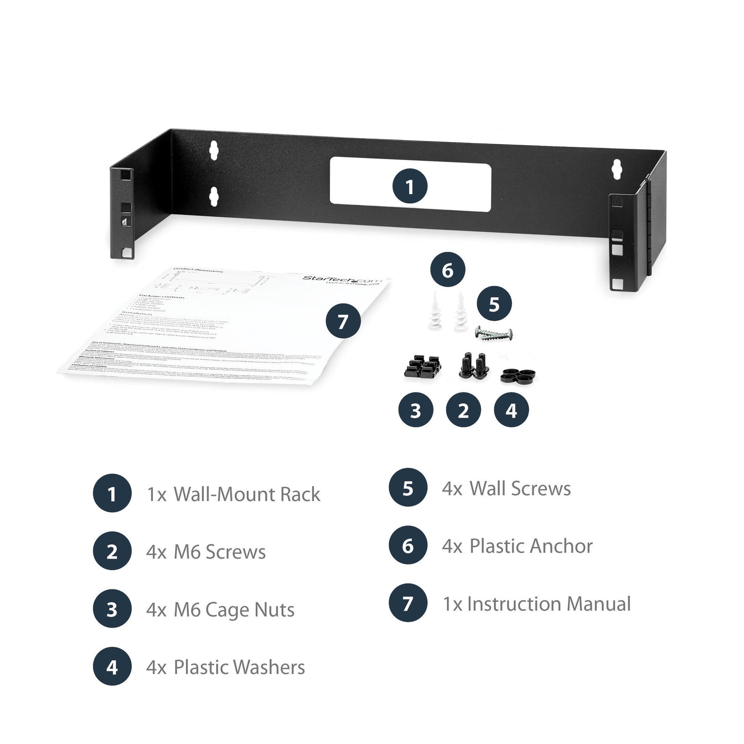 StarTech.com 2U Hinged Wall Mount Patch Panel Bracket - 6 inch Deep - 19" Patch Panel Swing Rack for Shallow Network Equipment- 22lbs