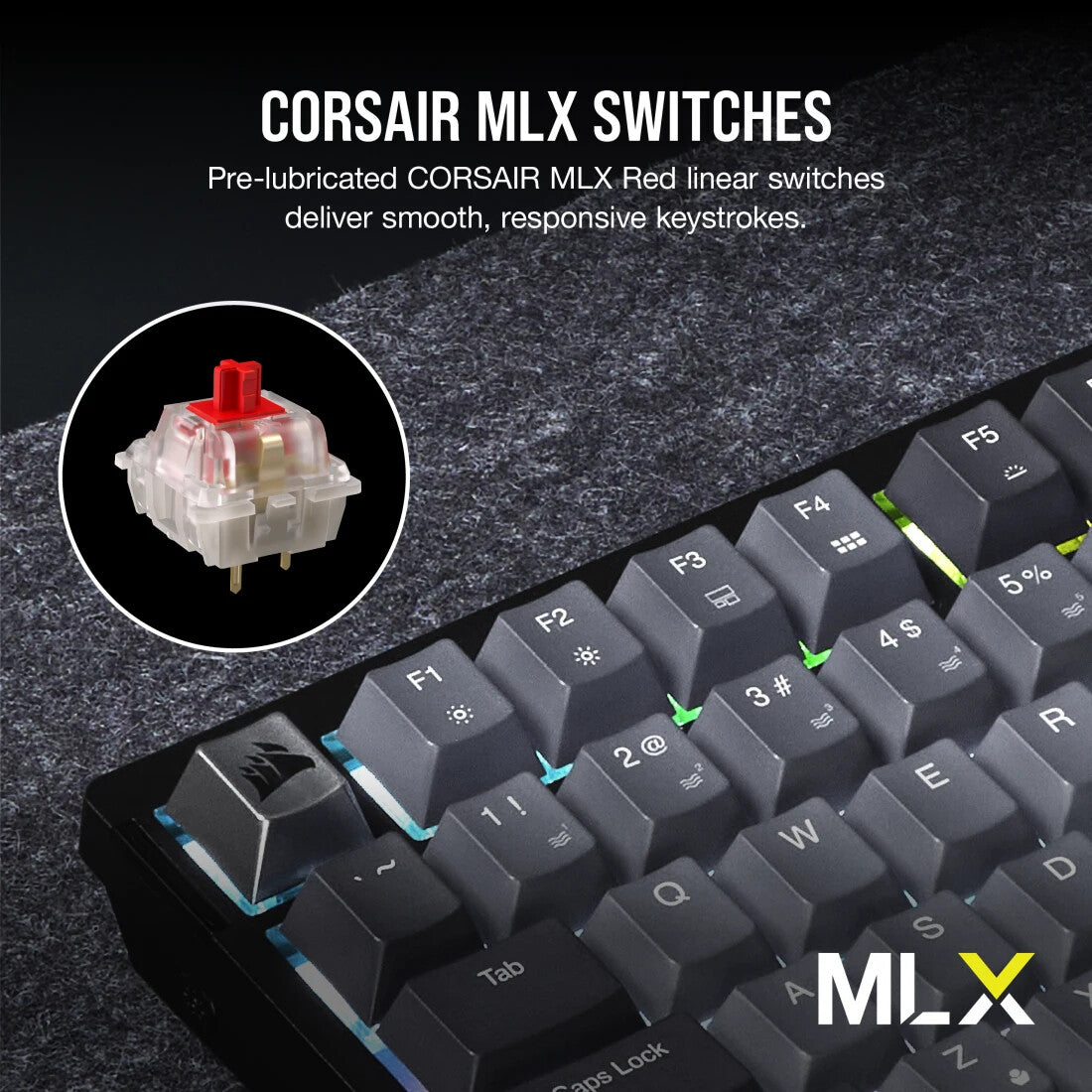 Corsair K65 PLUS WIRELESS keyboard Gaming RF Wireless UK English Black, Grey