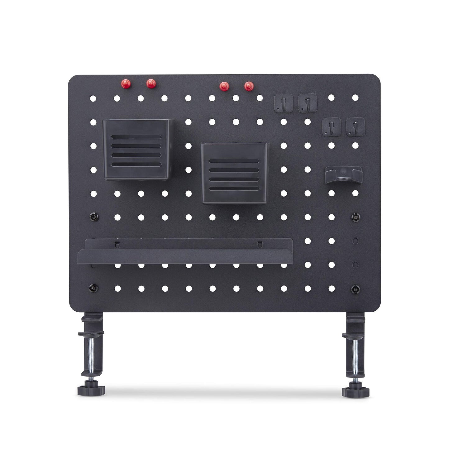 StarTech.com Clamp-On Pegboard with Accessories, 16.5 x 12.5in (42 x 32cm), Steel Pegboard, Desktop Storage Organizer, Desk Mount Peg Board, Black