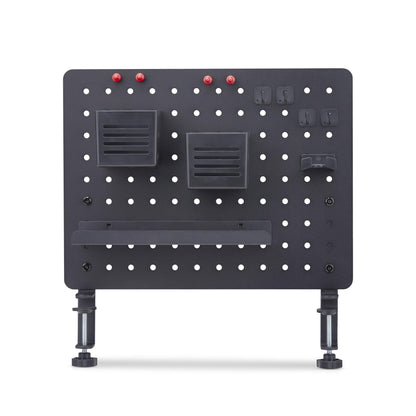 StarTech.com Clamp-On Pegboard with Accessories, 16.5 x 12.5in (42 x 32cm), Steel Pegboard, Desktop Storage Organizer, Desk Mount Peg Board, Black